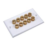 14J366 A/V Wallplate, Banana Post, 2pc, 5Spkr, Wht