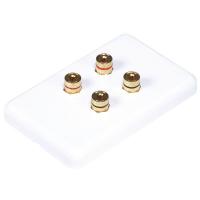 14J368 A/V Wallplate, Banana Post, 2Spkr, Wht