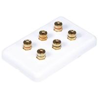 14J369 A/V Wallplate, Banana Post, 3Spkr, Wht