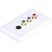 14J372 A/V Wallplate, RGB Componet/Toslink, Wht