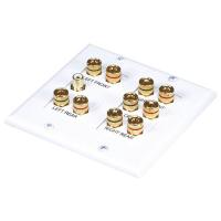14J373 A/V Wallplate, 2-Gang, 5.1 Stereo, White