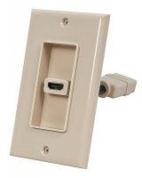 14J381 A/V WallPlate, HDMI w/Ext, 1P, Beige