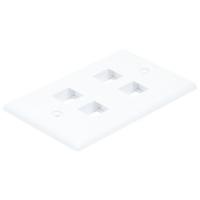 14J396 WallPlate, Blank, 4 Hole, White