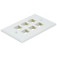 14J399 WallPlate, Blank, 6 Hole, Ivory