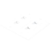 14J403 WallPlate, Blank, 4 Hole, 2 Gang, White