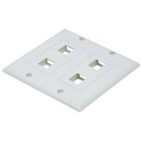 14J404 WallPlate, Blank, 4 Hole, 2 Gang, Ivory