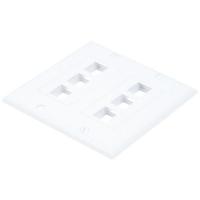 14J405 WallPlate, Blank, 6 Hole, 2 Gang, White