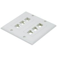 14J406 WallPlate, Blank, 6 Hole, 2 Gang, Ivory