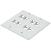 14J408 WallPlate, Blank, 8 Hole, 2 Gang, Ivory