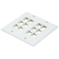 14J410 WallPlate, Blank, 12 Hole, 2 Gang, Ivory