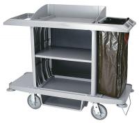 14J684 Housekeeping Cart, Gray, Polypropylene