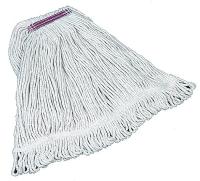 14J836 Wet Mop, Looped End, 16 oz, White, PK 6