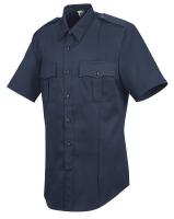 14K873 New Dimension Stretch Dress Shirt, M, Navy