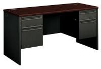 14M147 Credenza, 24 In.D, Mahogany/Charcoal