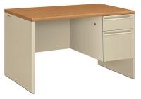 14M158 Desk, 30 In.D, Harvest/Putty