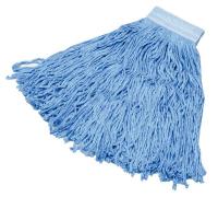 14U458 Mop, Cut End, 16oz, 6PK, Blue, 5in Headband