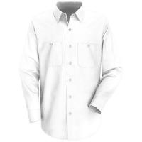 14W267 Lng Slv Shirt, White, 65% PET/35% Ctn , LT