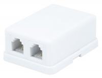 14W962 Surface Mount Box, 6P2C, 2P, Comp, Wht