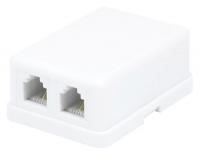 14W963 Surface Mount Box, 6P4C, 2P, Comp, Wht