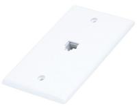 14W972 DC WallPlate, RJ11/12, 6P6C, 1P, Smooth, Wht