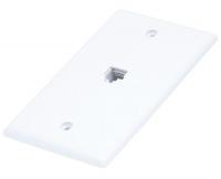 14W973 DC WallPlate, RJ45, 8P8C, 1P, Smooth, Wht