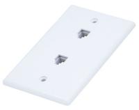 14W974 DC WallPlate, RJ11/12, 6P4C, 2P, Smooth, Wht