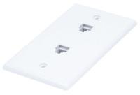 14W976 DC WallPlate, RJ45, 8P8C, 2P, Smooth, Wht
