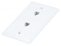 14W980 DC WallPlate, RJ11/12, 6P4C, 2P, Flush, Wht