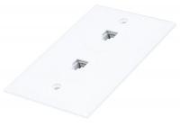 14W981 DC WallPlate, RJ11/12, 6P6C, 2P, Flush, Wht
