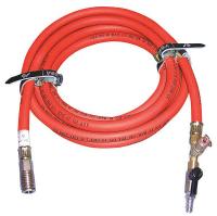 14X269 Inflation Hose, Red, With Shut Off, 16.4Ft
