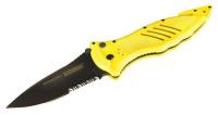 14X507 Folding Knife, Serrated, 9-1/2 In., Yellow