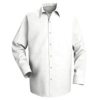 14Y220 Lng Slv Shirt, White, 65% PET/35% Ctn, XLT