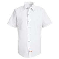 14Y254 Industrial Shrt Slv Shrt, Wht, 100%PET, M