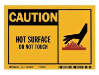 14Z408 Caution Sign, Hot Surface, 3-1/2 x 5 In.