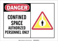 14Z409 Danger Sign, 3-1/2 x 5In, Self-ADH POLYEST