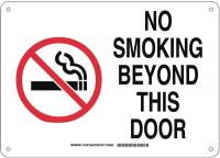 14Z429 B302 10X14 BLK, RED/WHT NO SMOKING BEYOND