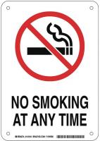 14Z453 B401 10X7 BLK, RED/WHT NO SMOKING ANY....