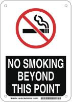 14Z436 B302 10X7 BLK, RED/WHT NO SMOKING BEYOND.