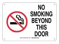 14Z463 B555 10X14 BLK, RED/WHT NO SMOKING BEYOND