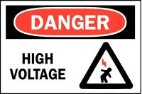 14Z493 Danger Sign, 10 x 14In, BK and R/WHT, HV, HV