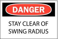 14Z498 Danger Sign, Stay Clearn, 10 x 14 In.