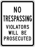 14Z503 Sign, No Trespassing, 18 x 12 In.