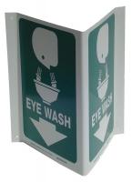 14Z507 Eye Wash Sign, 12 x 18In, WHT/GRN, PS, ENG