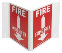 14Z508 Fire Extinguisher Sign, 8 x 14-1/2In, PS