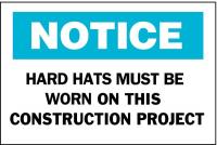 14Z526 Sign, Hard Hats Must Be, 10 x 14 In.