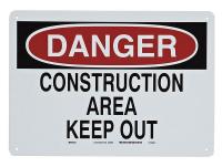 14Z536 Sign, Construction Area, 10 x 14 In.