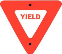 14Z569 Traffic Sign, 30 x 30In, R/WHT, Fiberglass