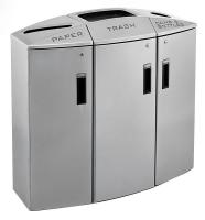 15A637 Recycling Station, 44 Gal, Silver, Lock