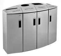15A641 Recycling Station, 60 Gal, Silver