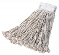 15A643 Wet Mop, Cut End, Rayon, White, 20oz, PK 12